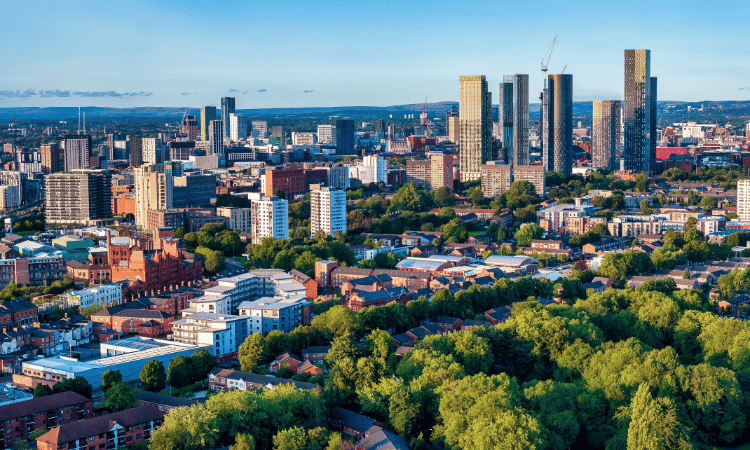Panoramic view of Manchester skyline