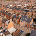 An aerial view of typical houses in the UK