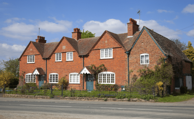 A row of traditional houses in the UK