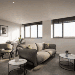The lounge of an airbnb serviced apartment in Hull