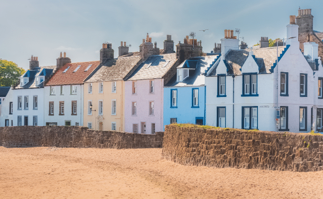 A row of holiday cottages