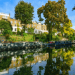 Regents canal on a sunny day in the London Borough of Islington