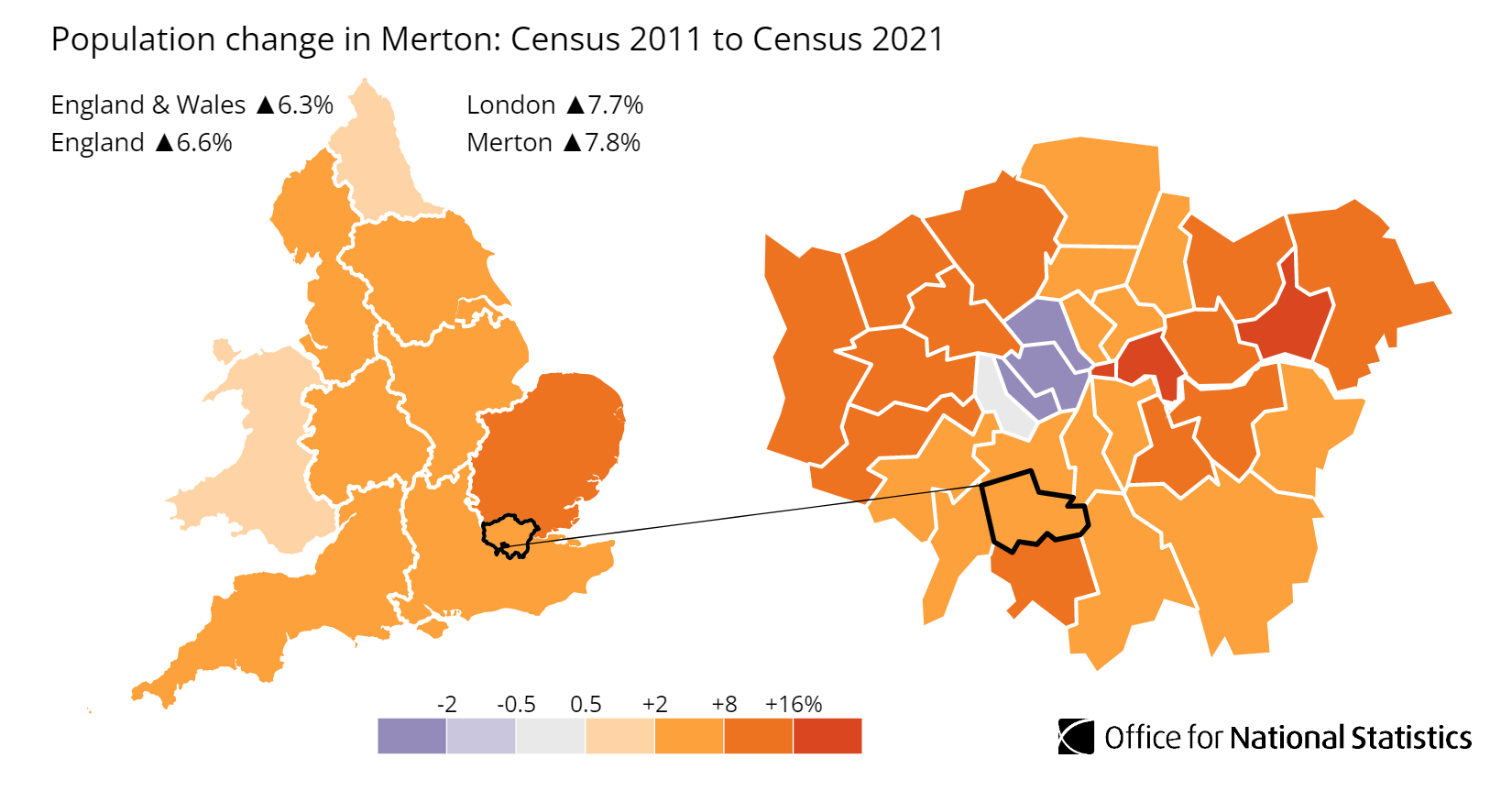 Merton population growth map