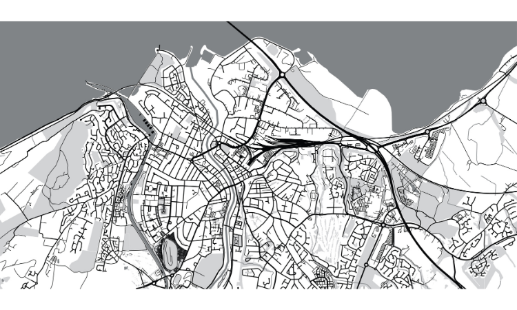 Map of Inverness in Scotland