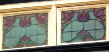 An Edwardian stained glass window.