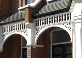 A porch at the front of a typical Edwardian house.