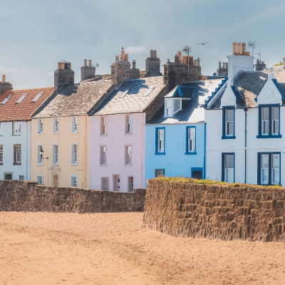 A row of holiday cottages