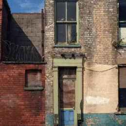 A row of empty properties