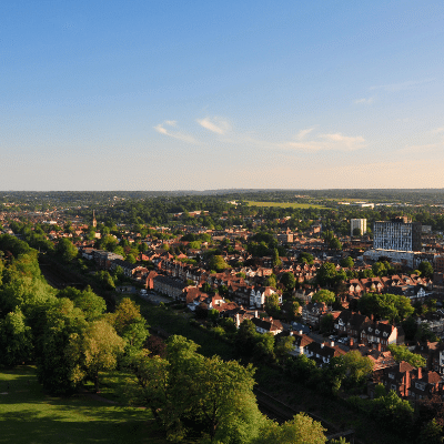 Leafy view of the outskirts of Croydon in South London