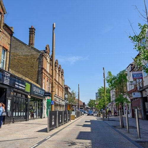 A shopping street in Bromley