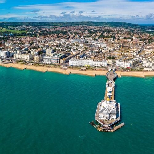 An aerial view of Eastbourne's sea front.