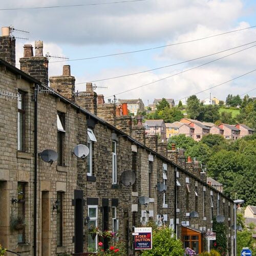 A row of houses in Mossley, Tameside.