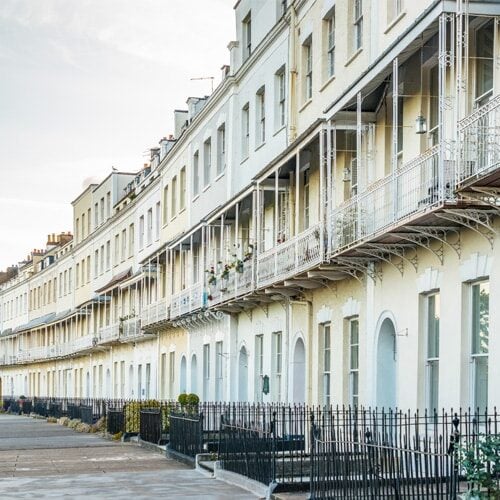 The Royal York Crescent in Clifton, Bristol. Reputed to be the longest Georgian crescent in Europe.