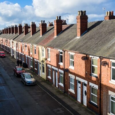 Photograph of terraced houses in Hanley, Stoke-on-Trent