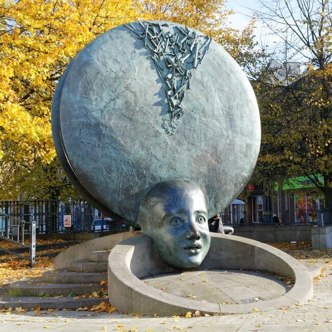 The Face of Walsall, a sculpture in Walsall town centre.