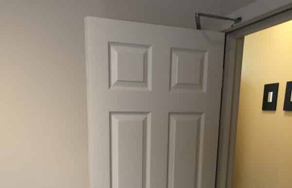 A photo of a a fire door.