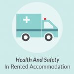 An icon with the image of an ambulance with text underneath that says, 'health and safety in rented accommodation'.