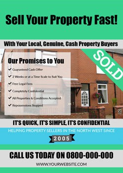 Example of a through-the-letterbox leaflet that you might use when offering to buy someone's home. Property sourcing.